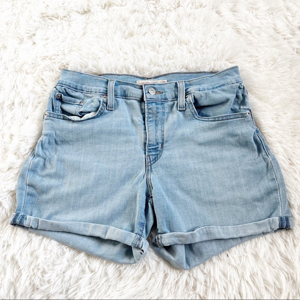Levi's Mid-Length Light Wash Denim Shorts Sz 29